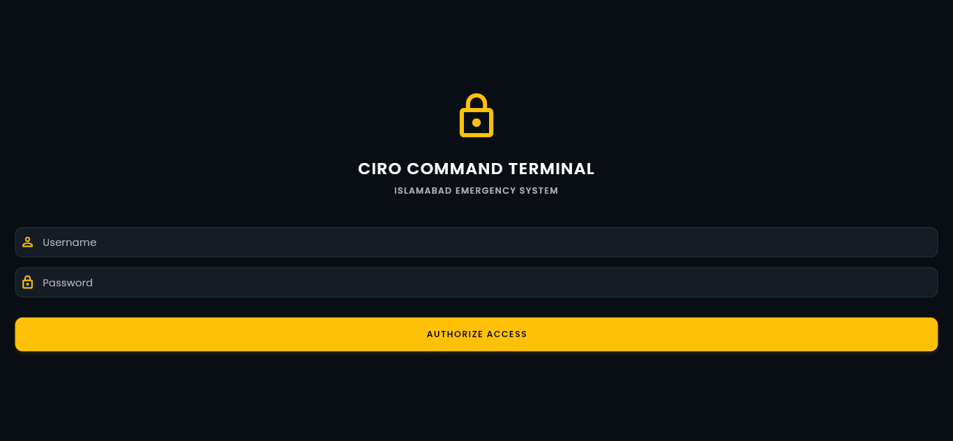 CIRO Login Page